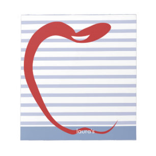 Red Apple Teacher Personalised Striped  Notepad