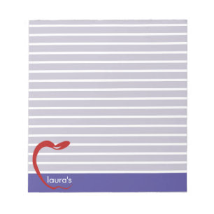 Red Apple Teacher Personalized Striped  Notepad
