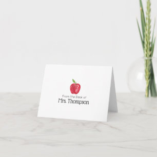 Red Apple Teacher’s  Note Card