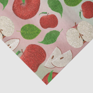 Red Apple Tissue Paper, Cute Apple Print Tissue Paper