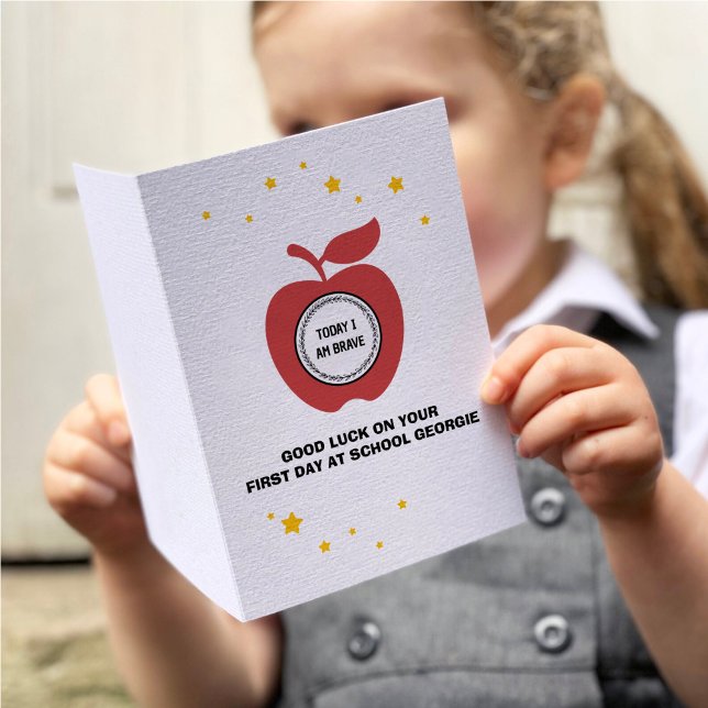 Red Apple Today I Am Brave Back To School Luck Card (Creator Uploaded)