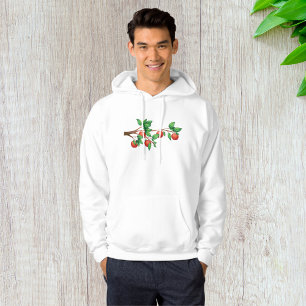 Red Apple Tree Branch Fresh Fruit and Green Leaves Hoodie