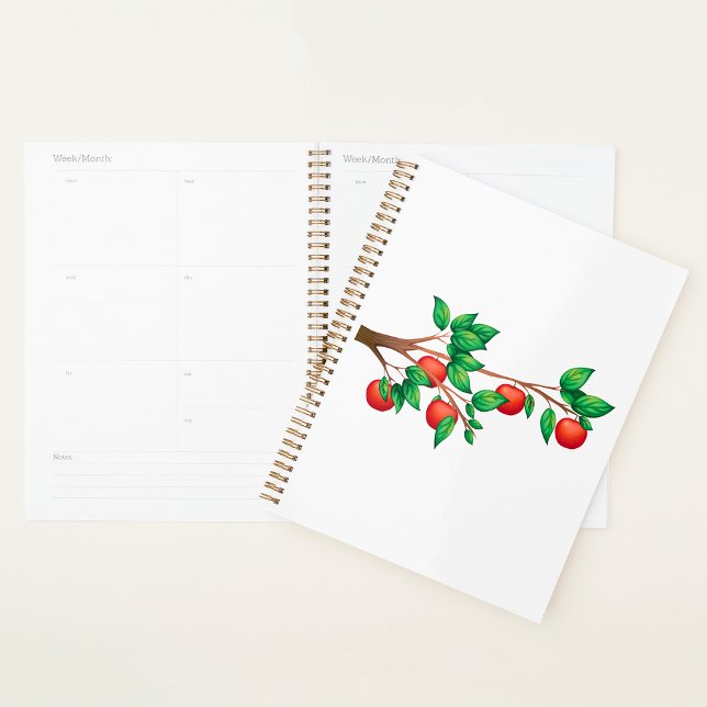 Red Apple Tree Branch Fresh Fruit and Green Leaves Planner (Creator Uploaded)