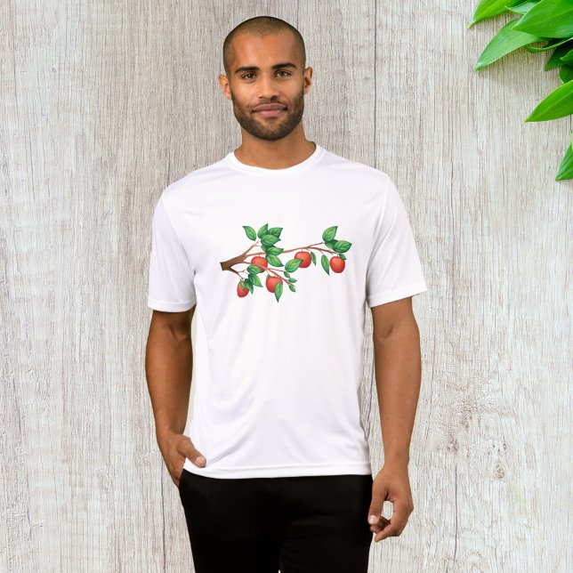 Red Apple Tree Branch Fresh Fruit and Green Leaves T-Shirt (Creator Uploaded)