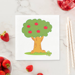 Red Apple Tree Napkin