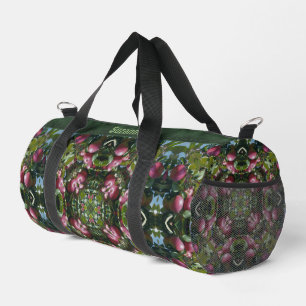Red Apples Abstract Pattern Personalised Duffle Bag