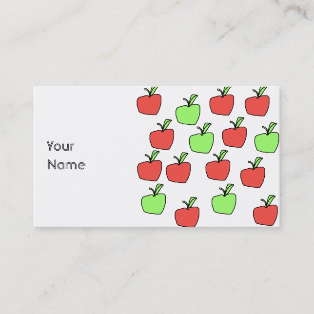 Red Apples and Green Apples Pattern. Business Card (Front)