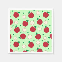 Red Apples and Halved Apples Napkins