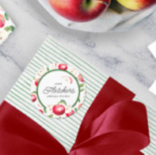 Red Apples Botanical Custom  Classic Round Sticker