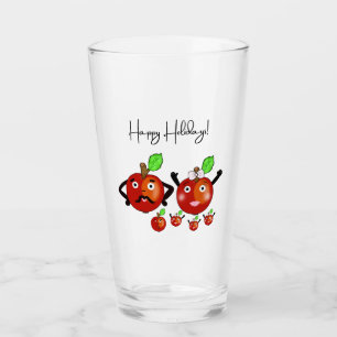 Red apples glass