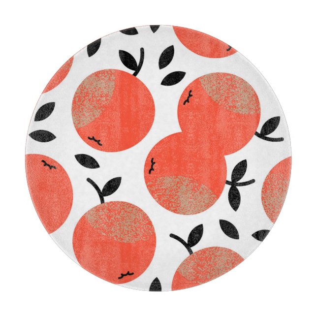 Red Apples: Golden Textured Pattern. Cutting Board (Front)