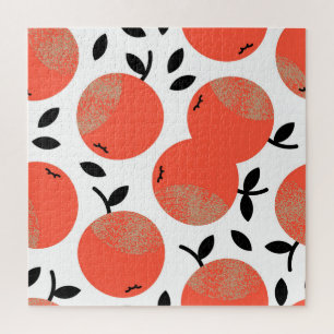 Red Apples: Golden Textured Pattern. Jigsaw Puzzle