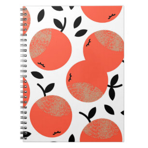 Red Apples: Golden Textured Pattern. Notebook