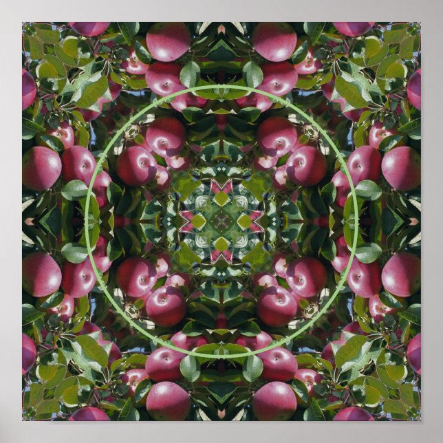 Red Apples Nature Art Frame Create Your Own Photo Poster (Front)