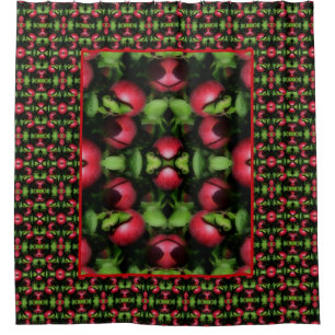 Red Apples On The Tree Nature Abstract  Shower Curtain