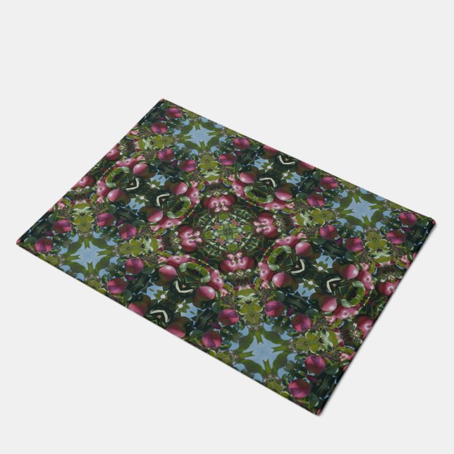 Red Apples On Tree Nature Abstract  Doormat (Angled)