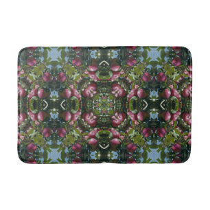 Red Apples On Tree Nature Abstract Kaleidoscope  Bath Mat