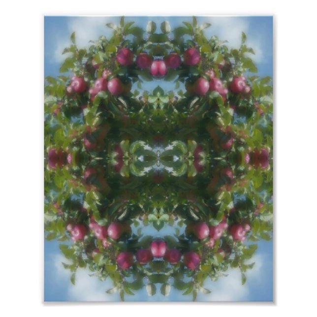 Red Apples On Tree Painting Abstract 8x10 Photo Print (Front)