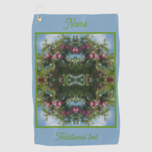 Red Apples On Tree Painting Abstract Personalised Golf Towel