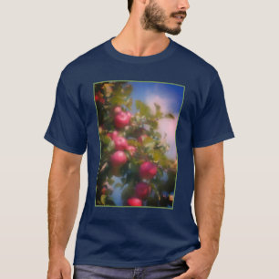 Red Apples On Tree Photo Painting T-Shirt