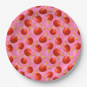 Red apples  paper plate