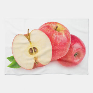 Red apples tea towel