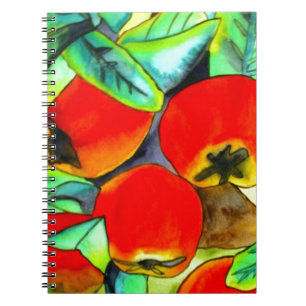 Red Apples watercolor original art painting Spiral Notebook
