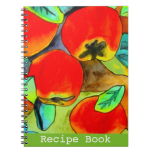 Red Apples watercolor original art Recipe book