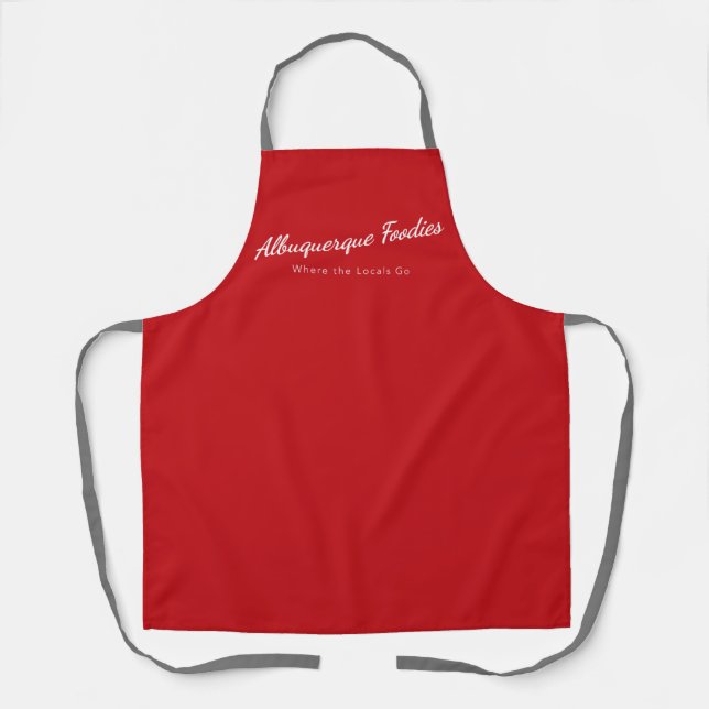 Red apron with Albuquerque Foodies Logo (Front)