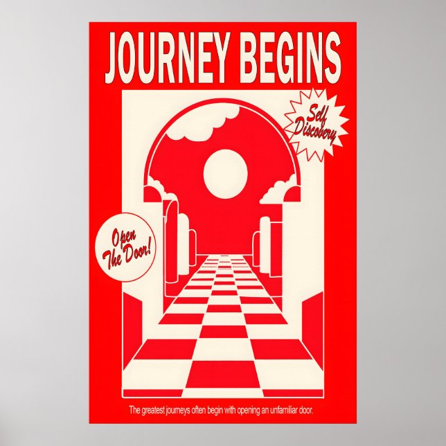 Red Archway Art Print Journey Begins (Front)