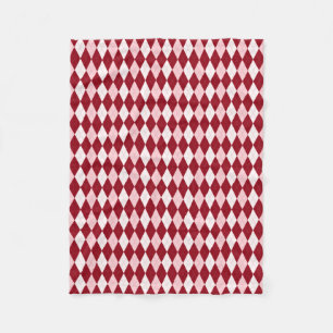 Red Argyle Crimson Pink Small Diamond Shape Fleece Blanket