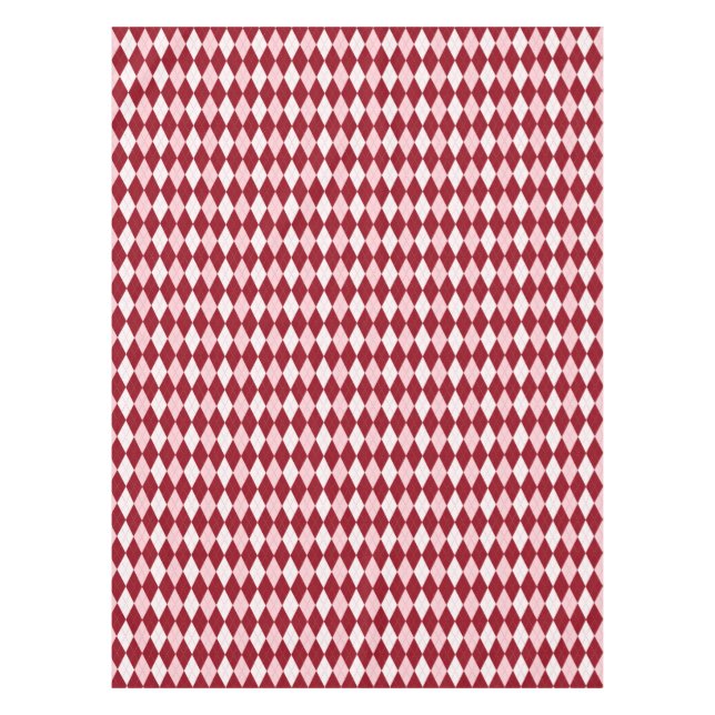 Red Argyle Crimson Pink Small Diamond Shape Tablecloth (Front)
