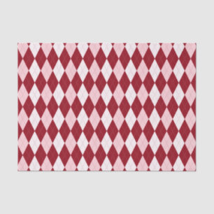 Red Argyle Crimson Pink Small Diamond Shape Tissue Paper
