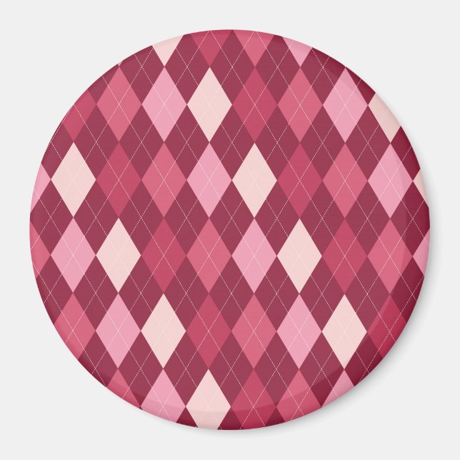 Red argyle pattern magnet (Front)