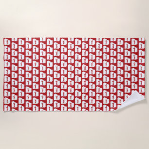 RED ARKANSAS BEACH TOWEL