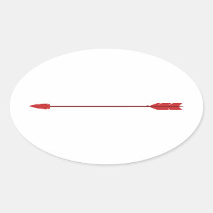 Red Arrow Oval Sticker