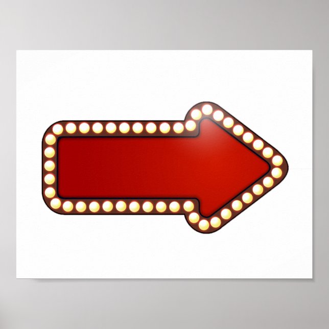 Red Arrow Sign with Lights (Front)