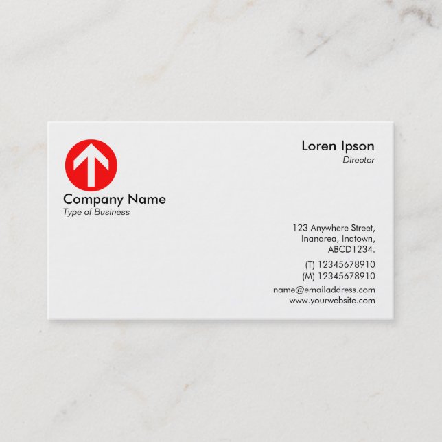 Red Arrow Symbol/Logo - White Business Card (Front)