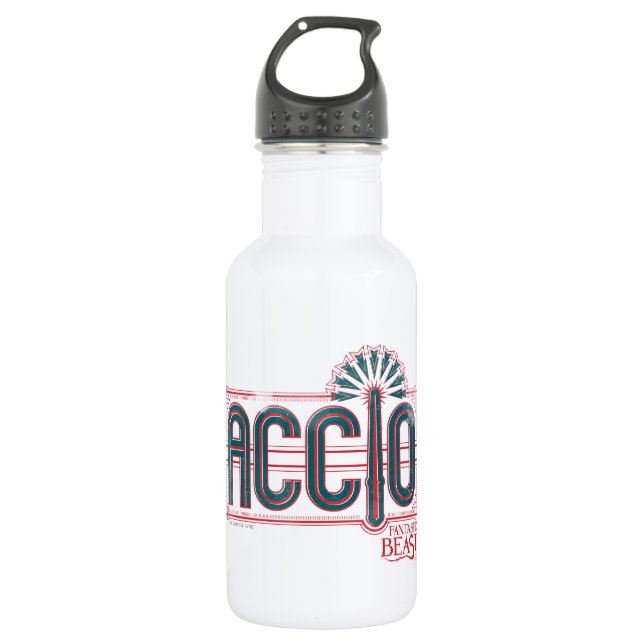 Red Art Deco ACCIO™ Spell Graphic 532 Ml Water Bottle (Front)