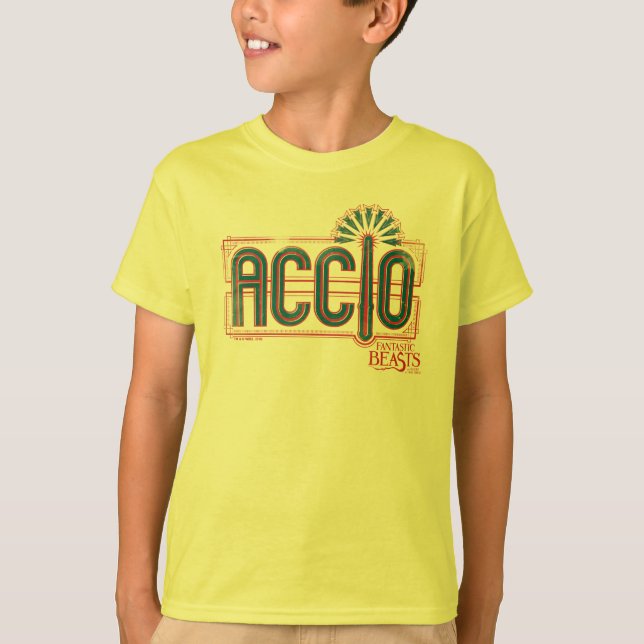 Red Art Deco ACCIO™ Spell Graphic T-Shirt (Front)