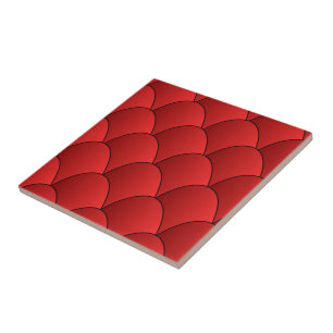 Red Art Deco Design Tile