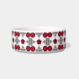 Red Art Deco Pattern Bowl