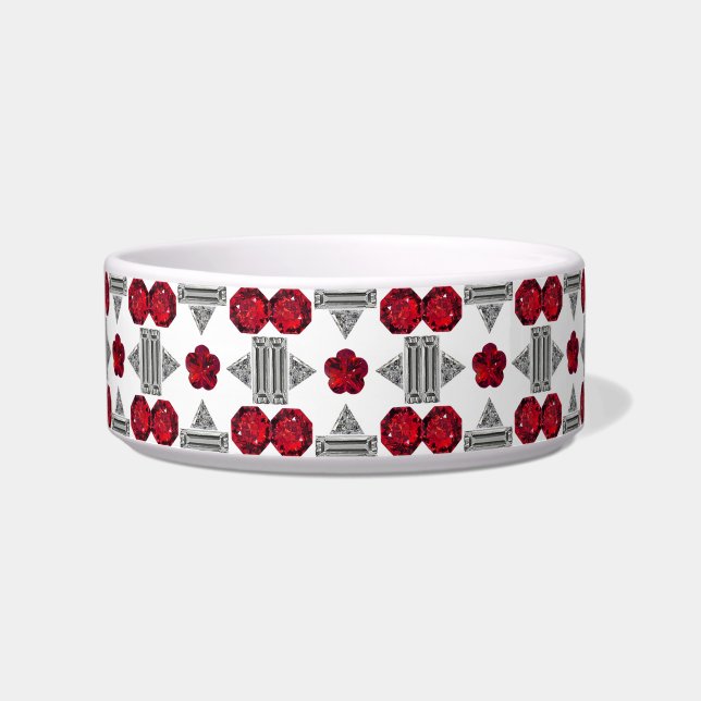 Red Art Deco Pattern Bowl (Front)