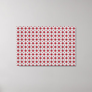 Red Art Deco Pattern Canvas Print