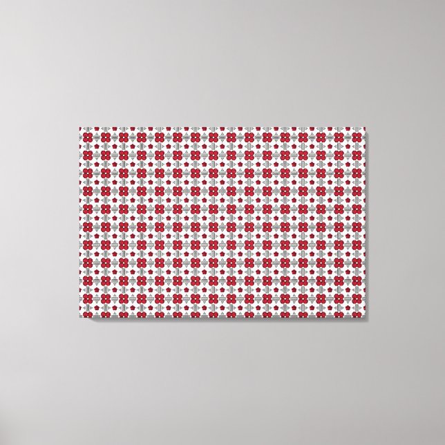 Red Art Deco Pattern Canvas Print (Front)