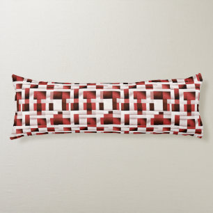 Red Artistic Chequered Motif   Geometric Pattern Body Cushion