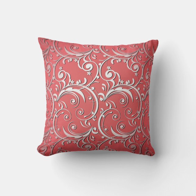 Red Artistic Decorative Pillow (Front)