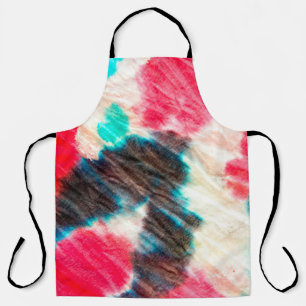Red Artistic Dirty. Shibori Pattern. Summer Brush Apron