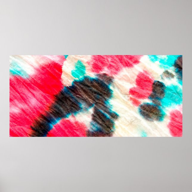Red Artistic Dirty. Shibori Pattern. Summer Brush  Poster (Front)