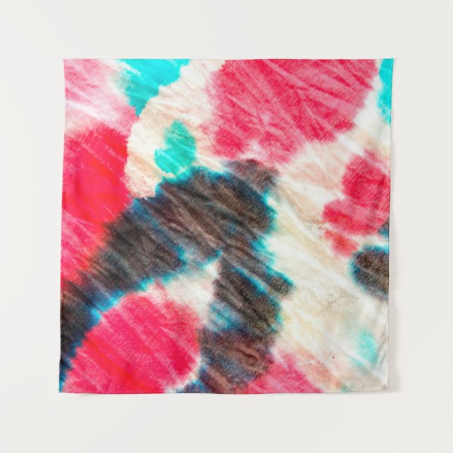 Red Artistic Dirty. Shibori Pattern. Summer Brush  Tapestry (Front)
